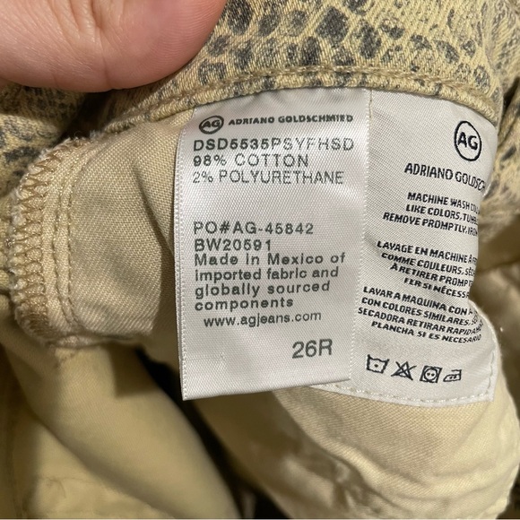 AG Adriano Goldschmied The Vera Mini Skirt Silk Python Fresh Sand Size 26 - Picture 8 of 10